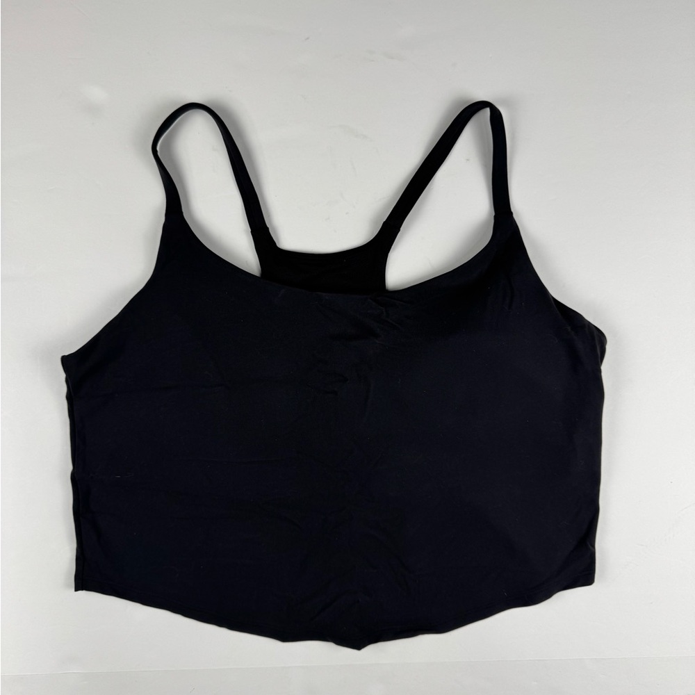 Black Scoop-Neck race back cropped tank top with built in bra XXL